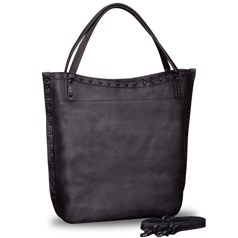 4710 Leather Shoulder Bag Work Tote Vintage Handmade Top Handle Large